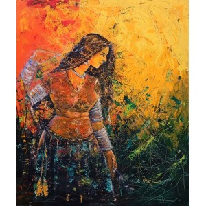 Harji Lal, 24 x 30, Acrylic On Canvas, Figurative Painting, AC-HAR-004